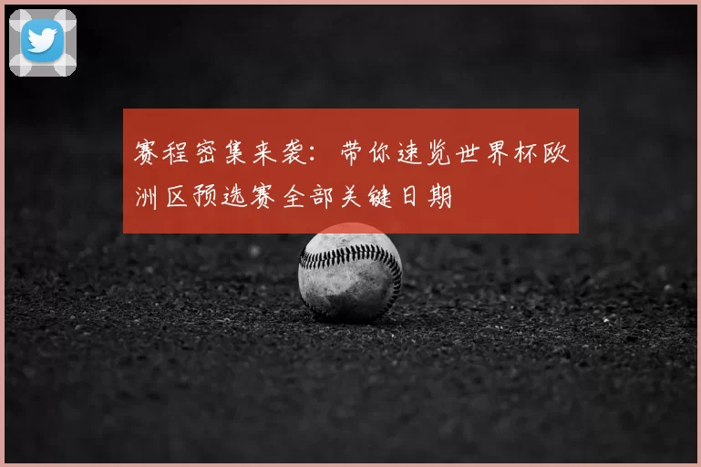 赛程密集来袭:带你速览世界杯欧洲区预选赛全部关键日期
