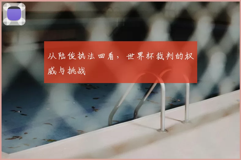 从陆俊执法回看,世界杯裁判的权威与挑战